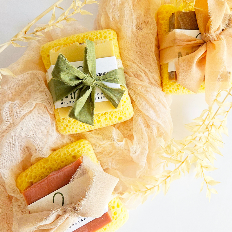 Mini Luxe Set | Sponge Pocket + Goat Milk Soap Bar