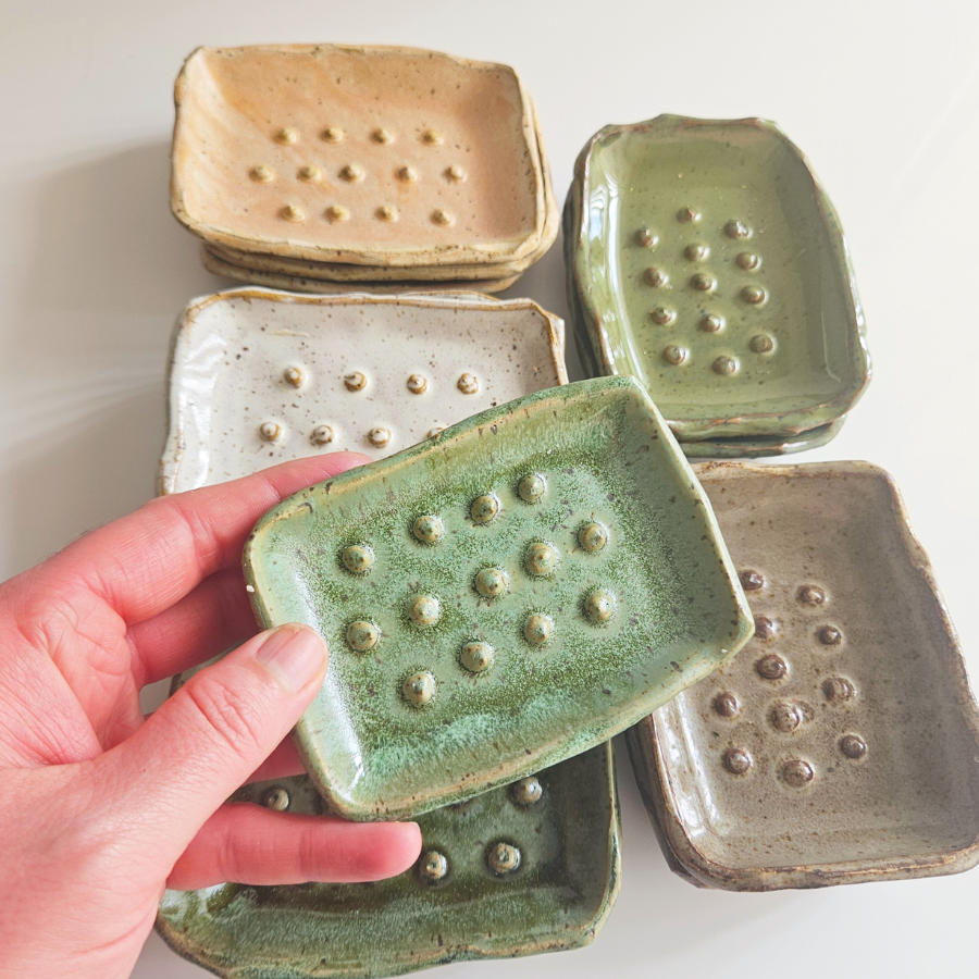 Blue Sage Ceramic Soap Dish
