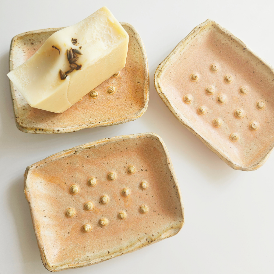 Dusty Peach Ceramic Soap Dish