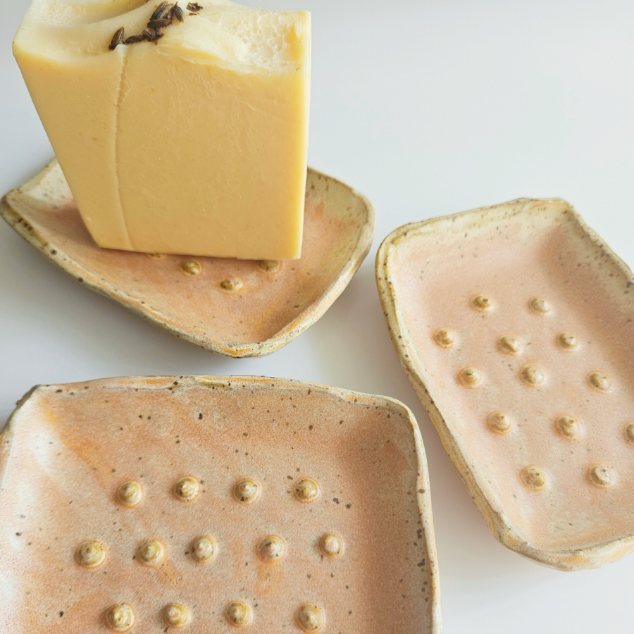 Dusty Peach Ceramic Soap Dish