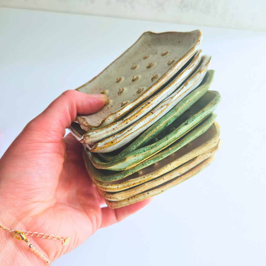 Blue Sage Ceramic Soap Dish