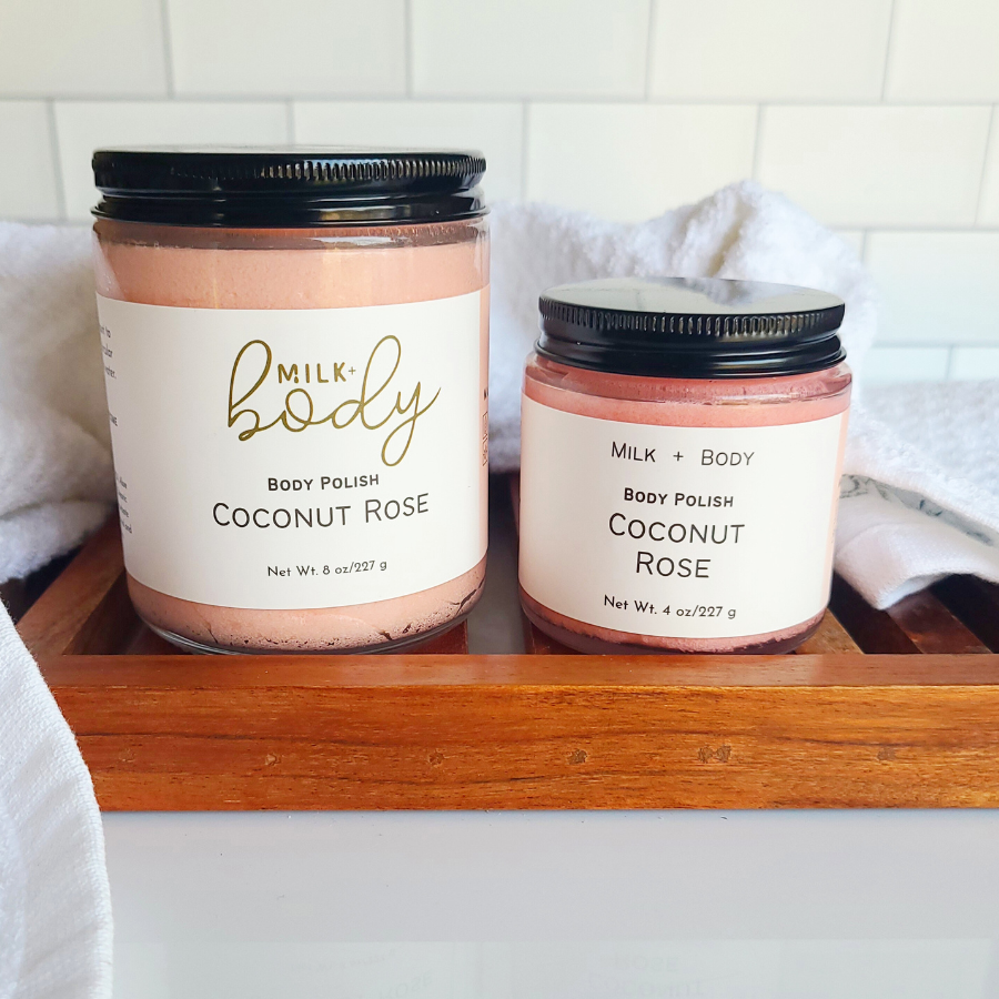 Coconut Rose Body Polish | Emulsified Sugar Scrub